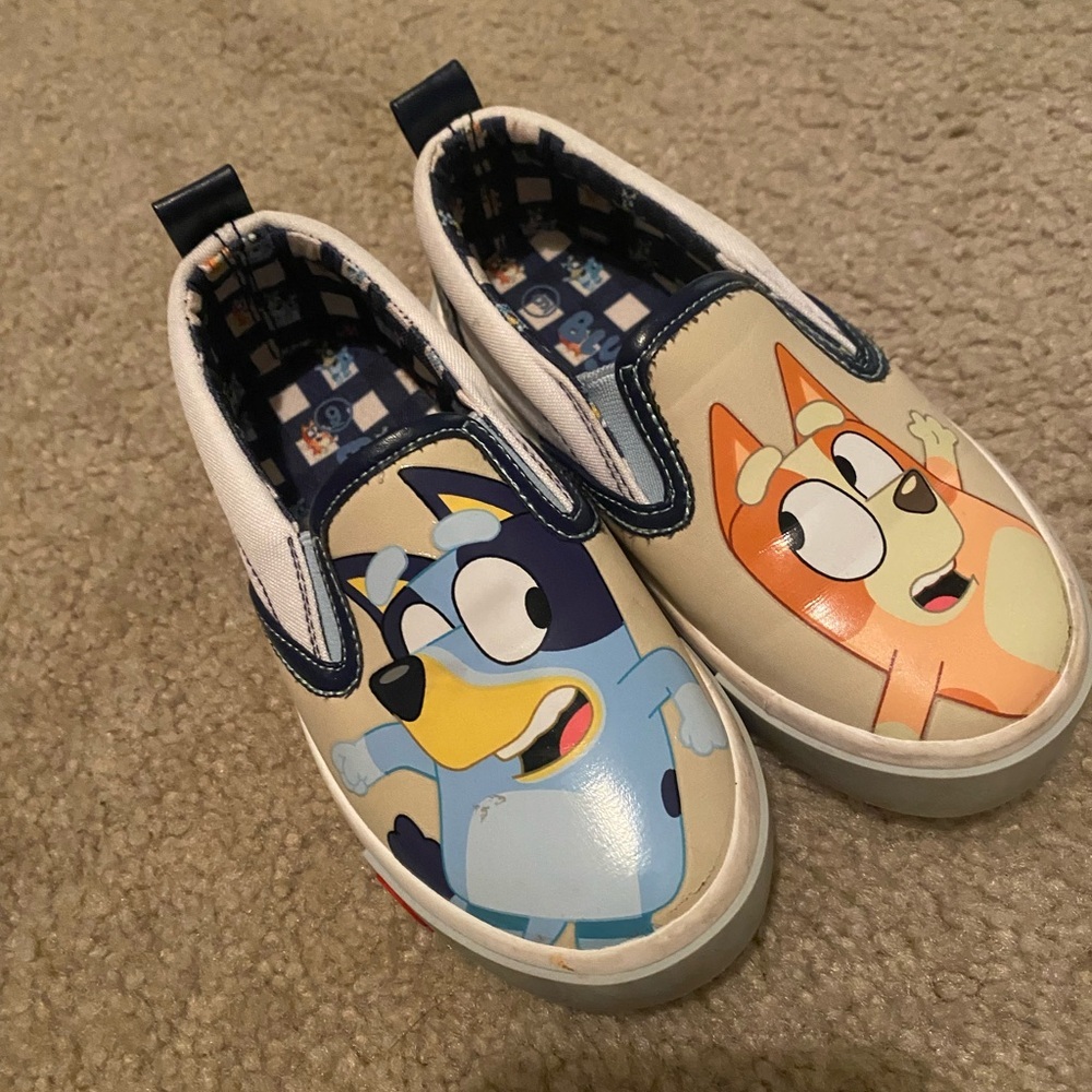Disney Kids Slip-On Sneakers - Blue and Cream